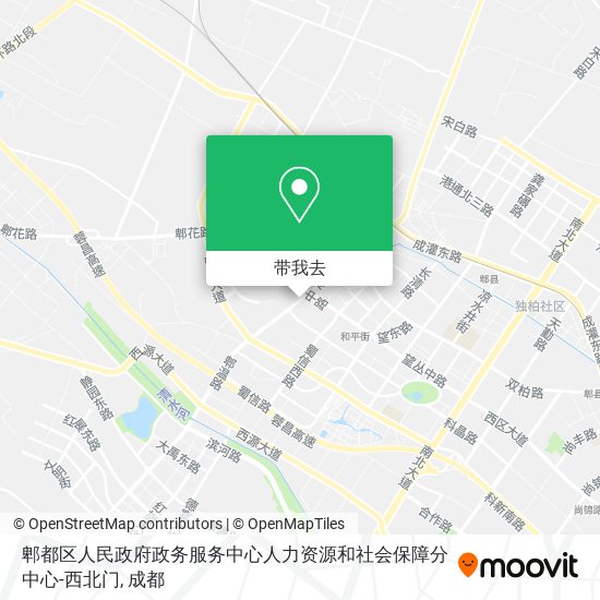 郫都区人民政府政务服务中心人力资源和社会保障分中心-西北门地图