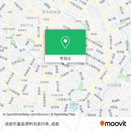 成都市鑫磊塑料包装印务地图