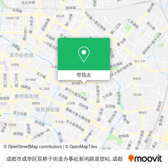 成都市成华区双桥子街道办事处新鸿路退管站地图