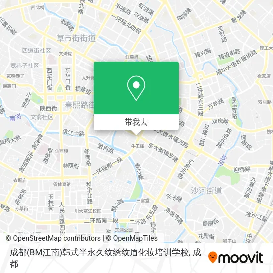 成都(BM江南)韩式半永久纹绣纹眉化妆培训学校地图