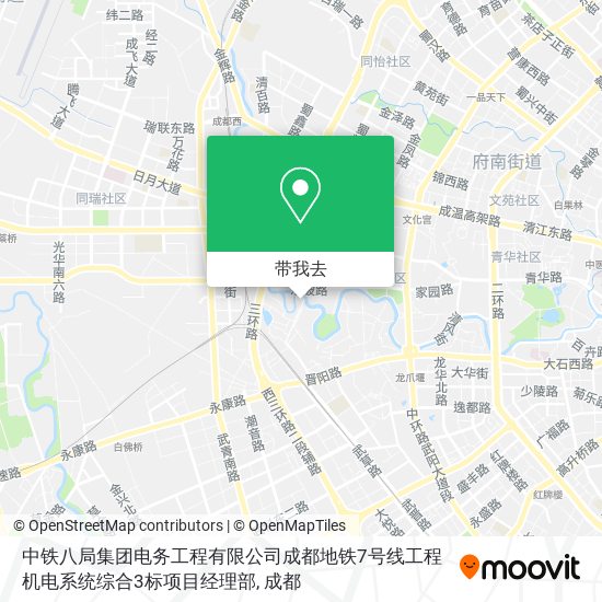 中铁八局集团电务工程有限公司成都地铁7号线工程机电系统综合3标项目经理部地图