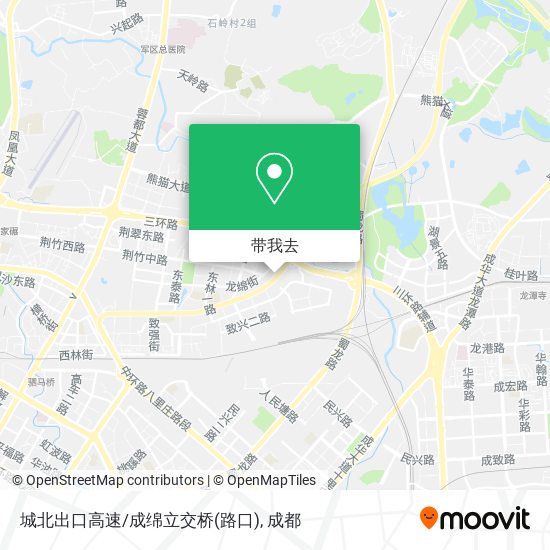 城北出口高速/成绵立交桥(路口)地图