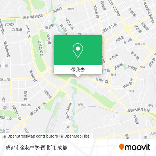 成都市金花中学-西北门地图