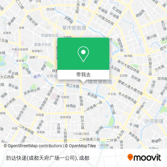 韵达快递(成都天府广场一公司)地图