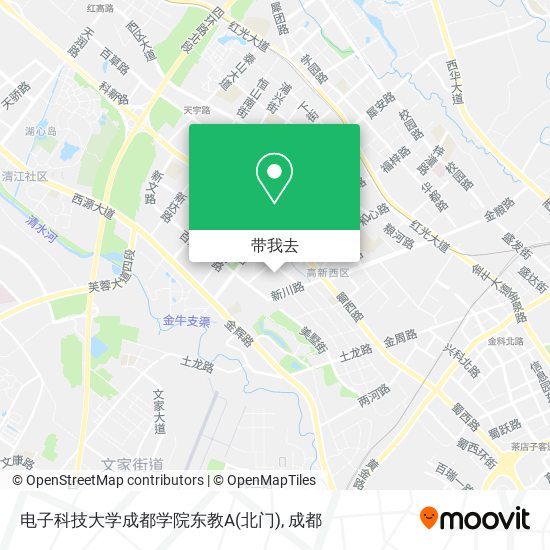 电子科技大学成都学院东教A(北门)地图