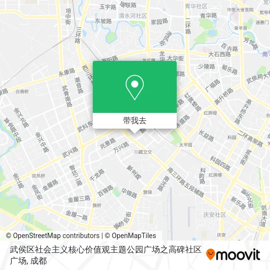 武侯区社会主义核心价值观主题公园广场之高碑社区广场地图