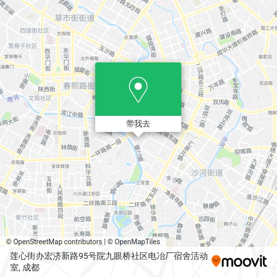 莲心街办宏济新路95号院九眼桥社区电冶厂宿舍活动室地图