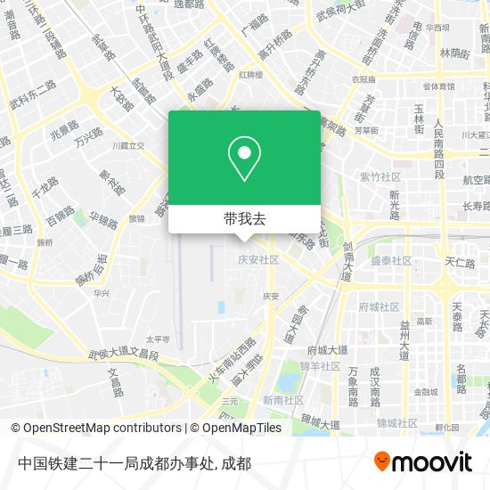 中国铁建二十一局成都办事处地图
