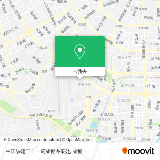 中国铁建二十一局成都办事处地图