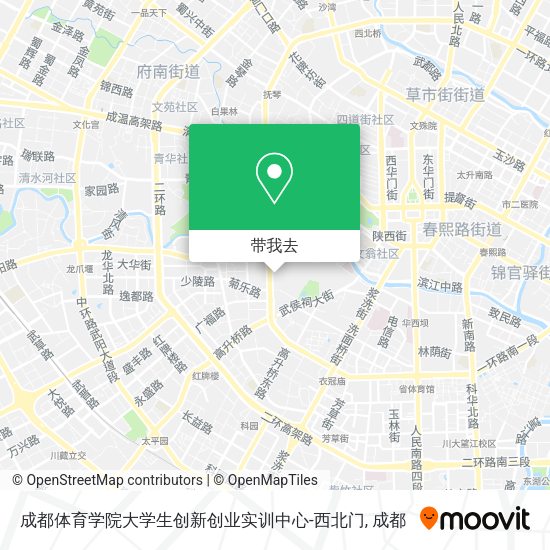 成都体育学院大学生创新创业实训中心-西北门地图