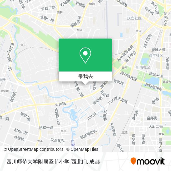 四川师范大学附属圣菲小学-西北门地图