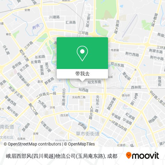 峨眉西部风(四川蜀越)物流公司(玉局庵东路)地图