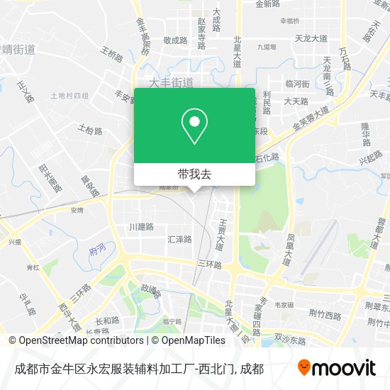 成都市金牛区永宏服装辅料加工厂-西北门地图