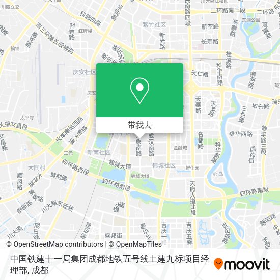 中国铁建十一局集团成都地铁五号线土建九标项目经理部地图
