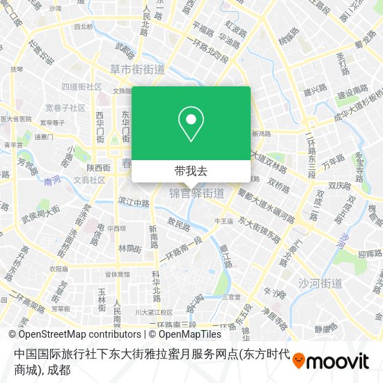 中国国际旅行社下东大街雅拉蜜月服务网点(东方时代商城)地图