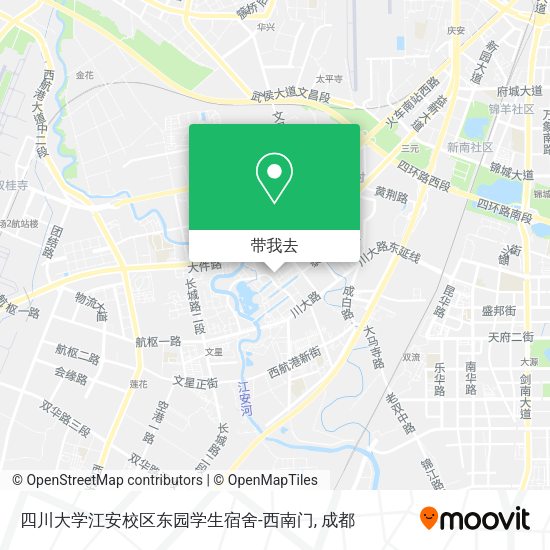 四川大学江安校区东园学生宿舍-西南门地图