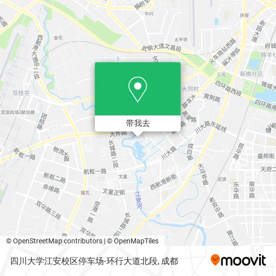 四川大学江安校区停车场-环行大道北段地图