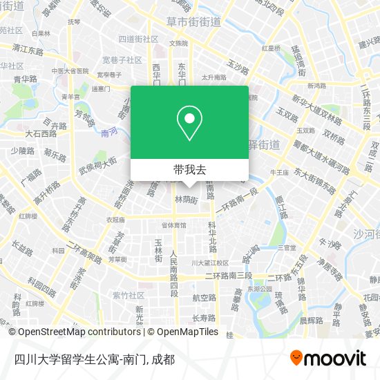 四川大学留学生公寓-南门地图