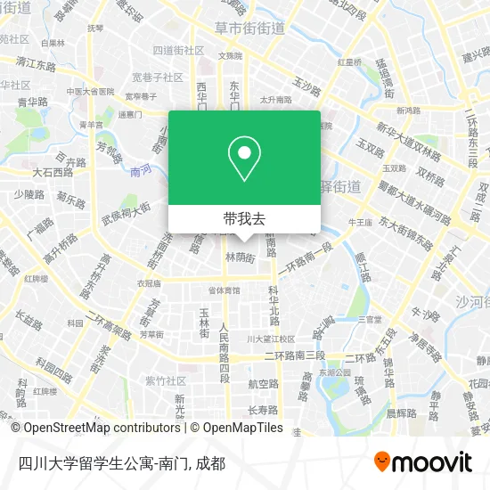 四川大学留学生公寓-南门地图