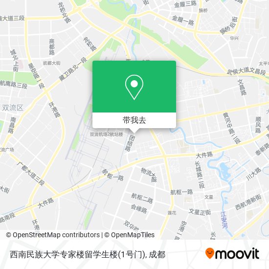 西南民族大学专家楼留学生楼(1号门)地图