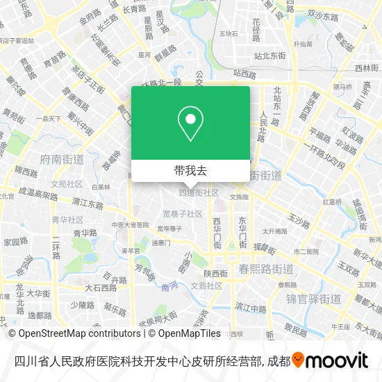 四川省人民政府医院科技开发中心皮研所经营部地图
