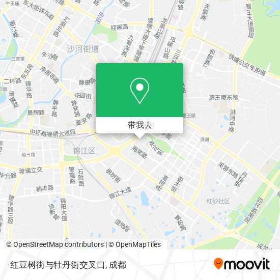 红豆树街与牡丹街交叉口地图