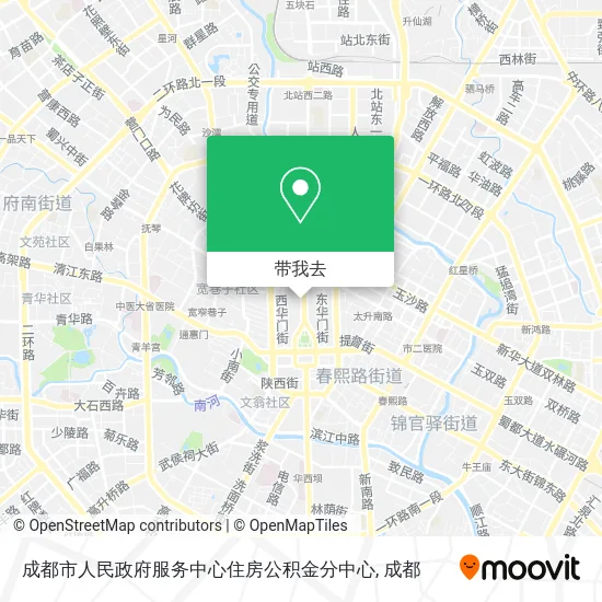 成都市人民政府服务中心住房公积金分中心地图