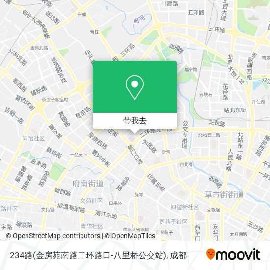 234路(金房苑南路二环路口-八里桥公交站)地图