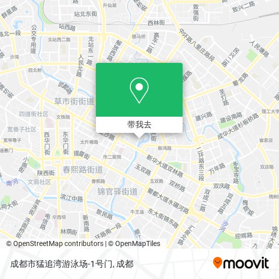 成都市猛追湾游泳场-1号门地图
