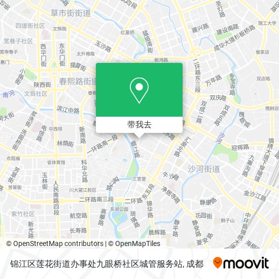 锦江区莲花街道办事处九眼桥社区城管服务站地图