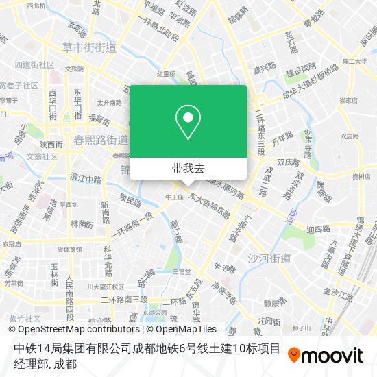 中铁14局集团有限公司成都地铁6号线土建10标项目经理部地图