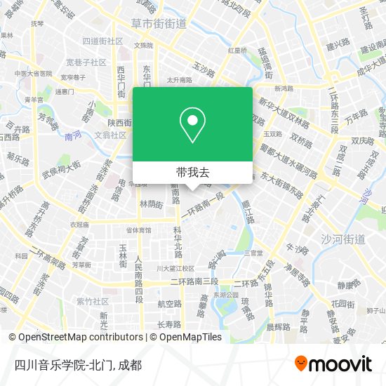 四川音乐学院-北门地图