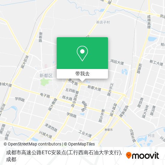 成都市高速公路ETC安装点(工行西南石油大学支行)地图