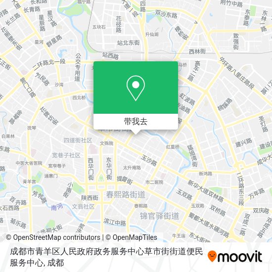 成都市青羊区人民政府政务服务中心草市街街道便民服务中心地图