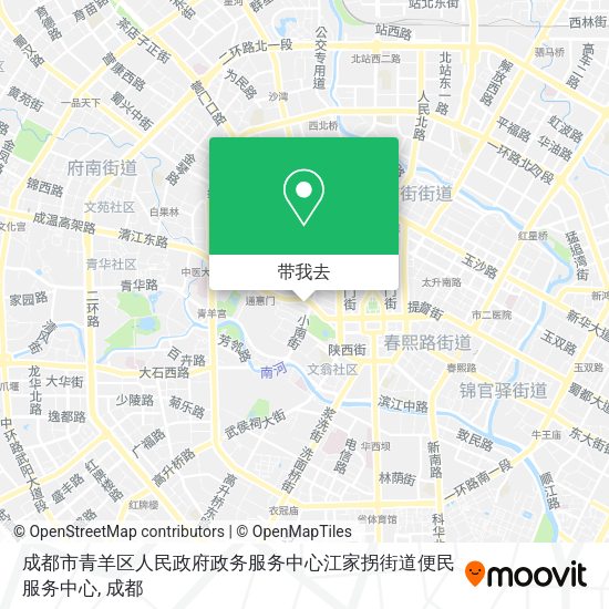 成都市青羊区人民政府政务服务中心江家拐街道便民服务中心地图