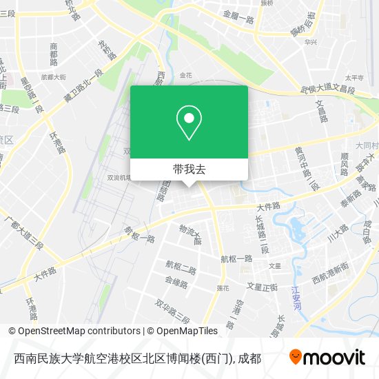 西南民族大学航空港校区北区博闻楼(西门)地图