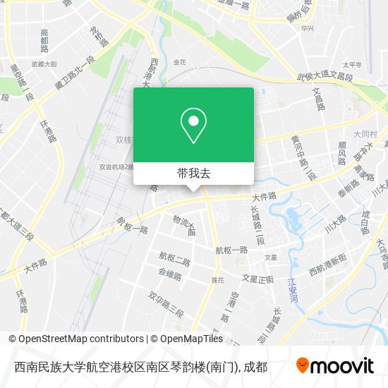 西南民族大学航空港校区南区琴韵楼(南门)地图
