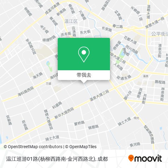 温江巡游01路(杨柳西路南-金河西路北)地图