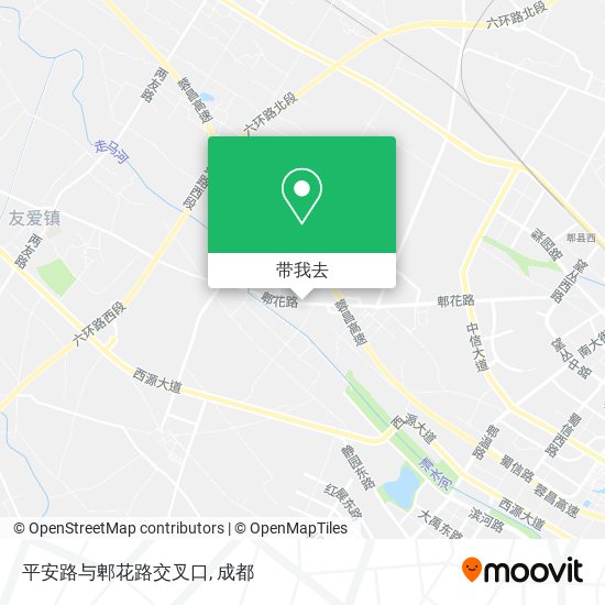 平安路与郫花路交叉口地图