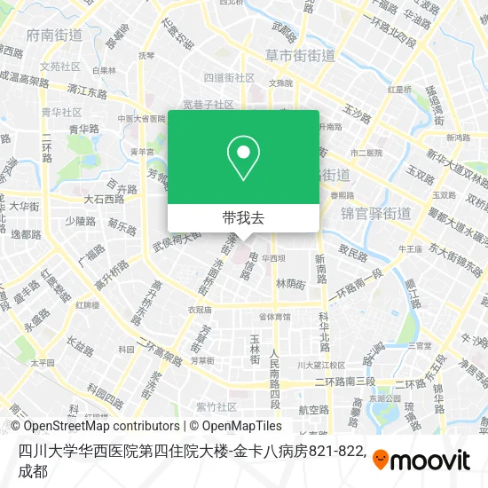 四川大学华西医院第四住院大楼-金卡八病房821-822地图