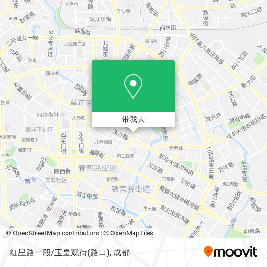红星路一段/玉皇观街(路口)地图