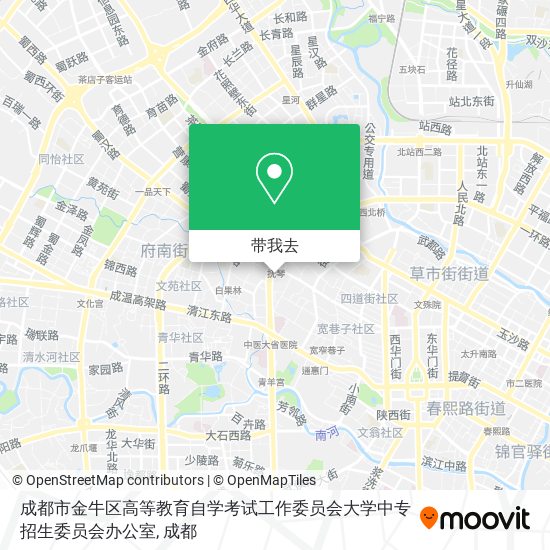 成都市金牛区高等教育自学考试工作委员会大学中专招生委员会办公室地图