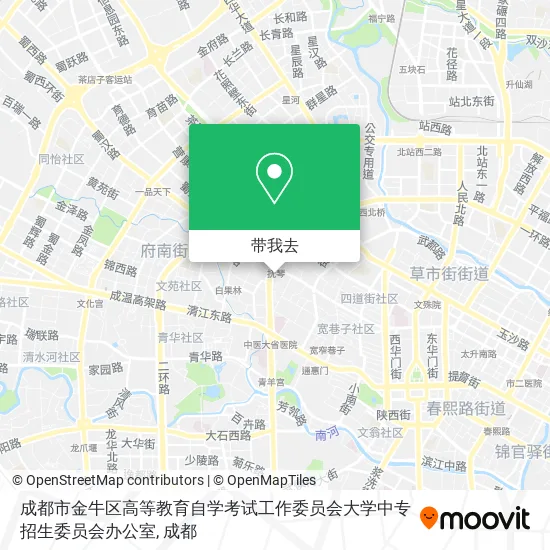 成都市金牛区高等教育自学考试工作委员会大学中专招生委员会办公室地图