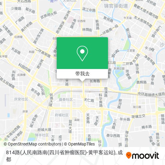 814路(人民南路南(四川省肿瘤医院)-黄甲客运站)地图