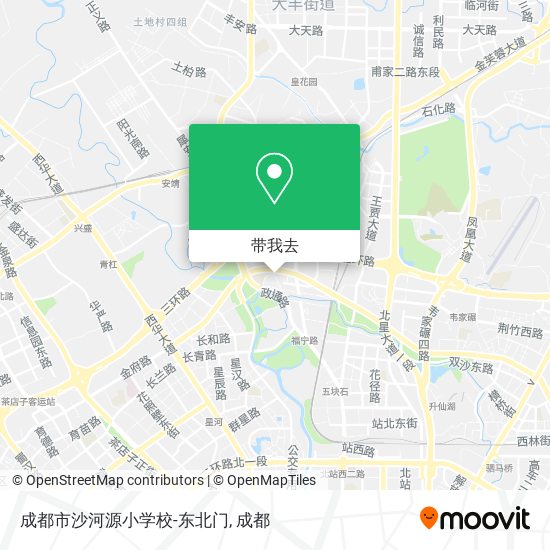 成都市沙河源小学校-东北门地图