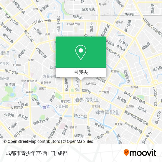 成都市青少年宫-西1门地图