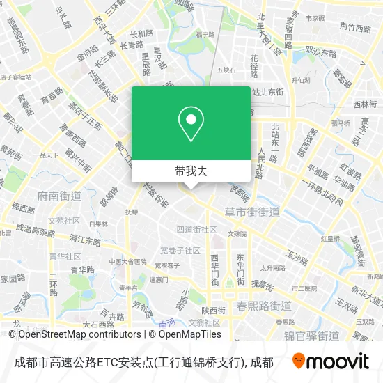 成都市高速公路ETC安装点(工行通锦桥支行)地图