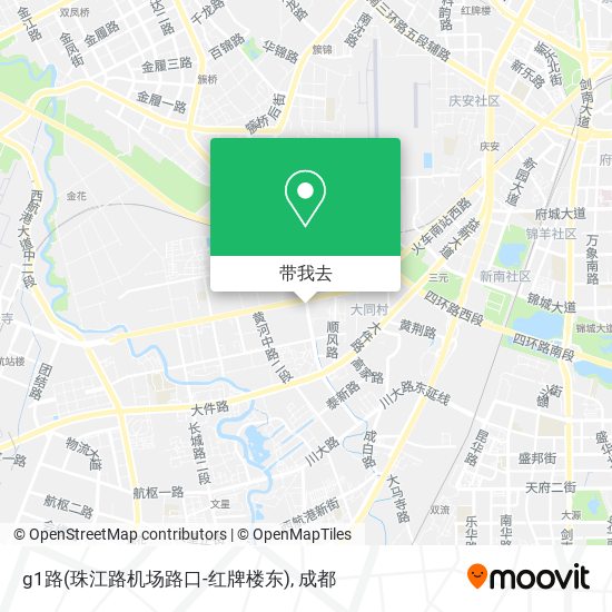 g1路(珠江路机场路口-红牌楼东)地图