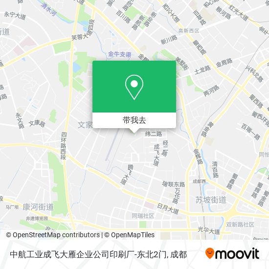 中航工业成飞大雁企业公司印刷厂-东北2门地图