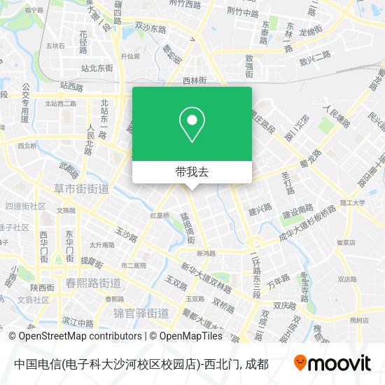 中国电信(电子科大沙河校区校园店)-西北门地图